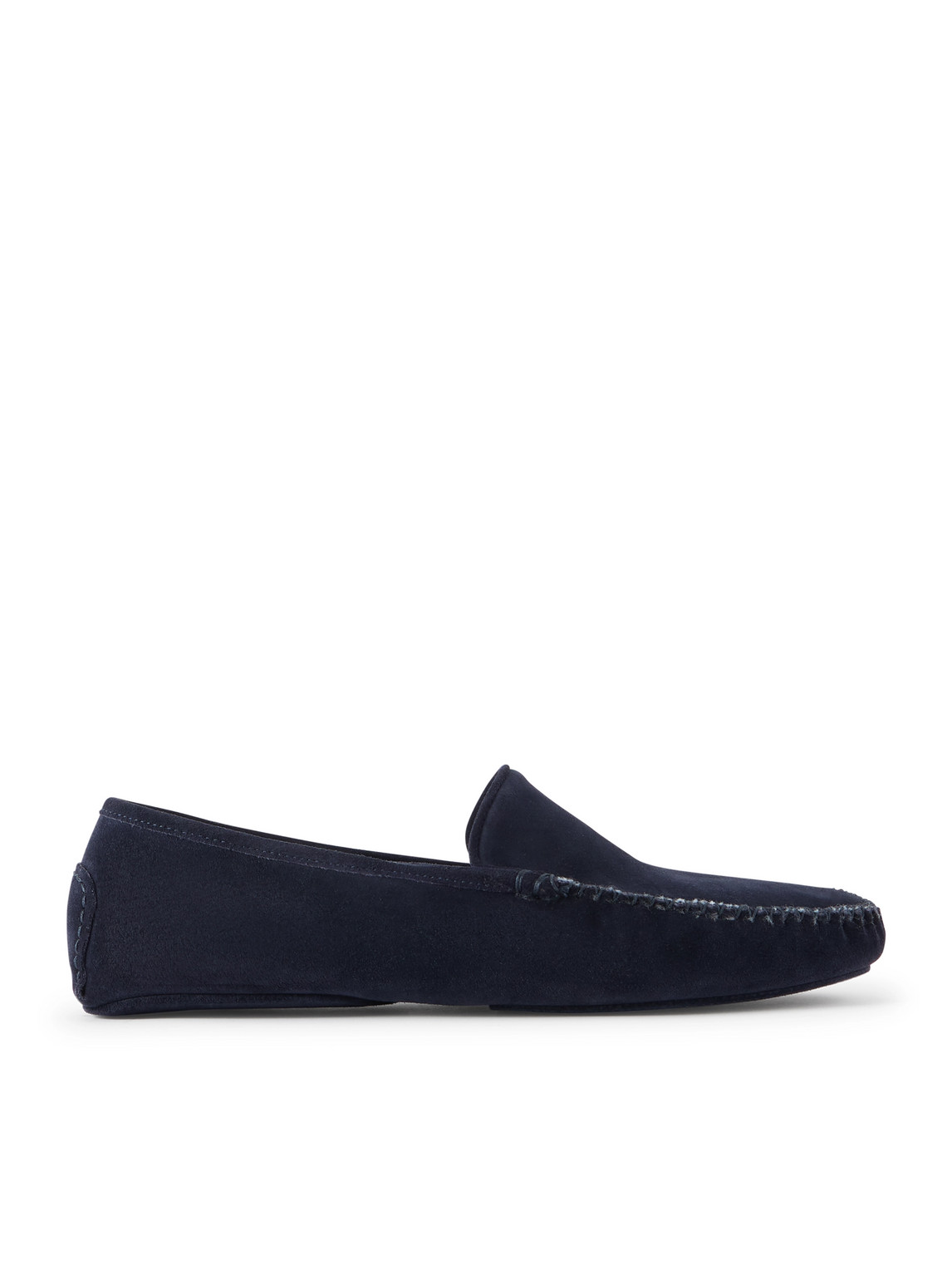 Thom Sweeney Cashmere-lined Suede Slippers In Animal Print