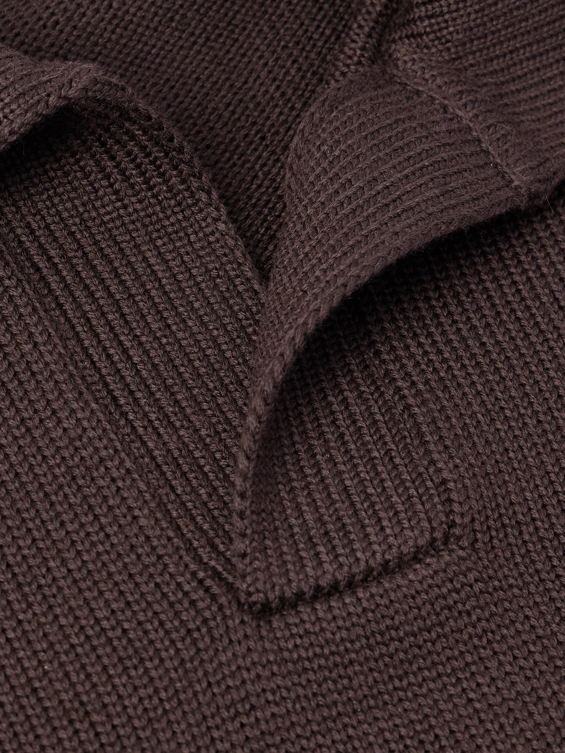 Thom Sweeney Skipper Wool Polo Shirt In Brown