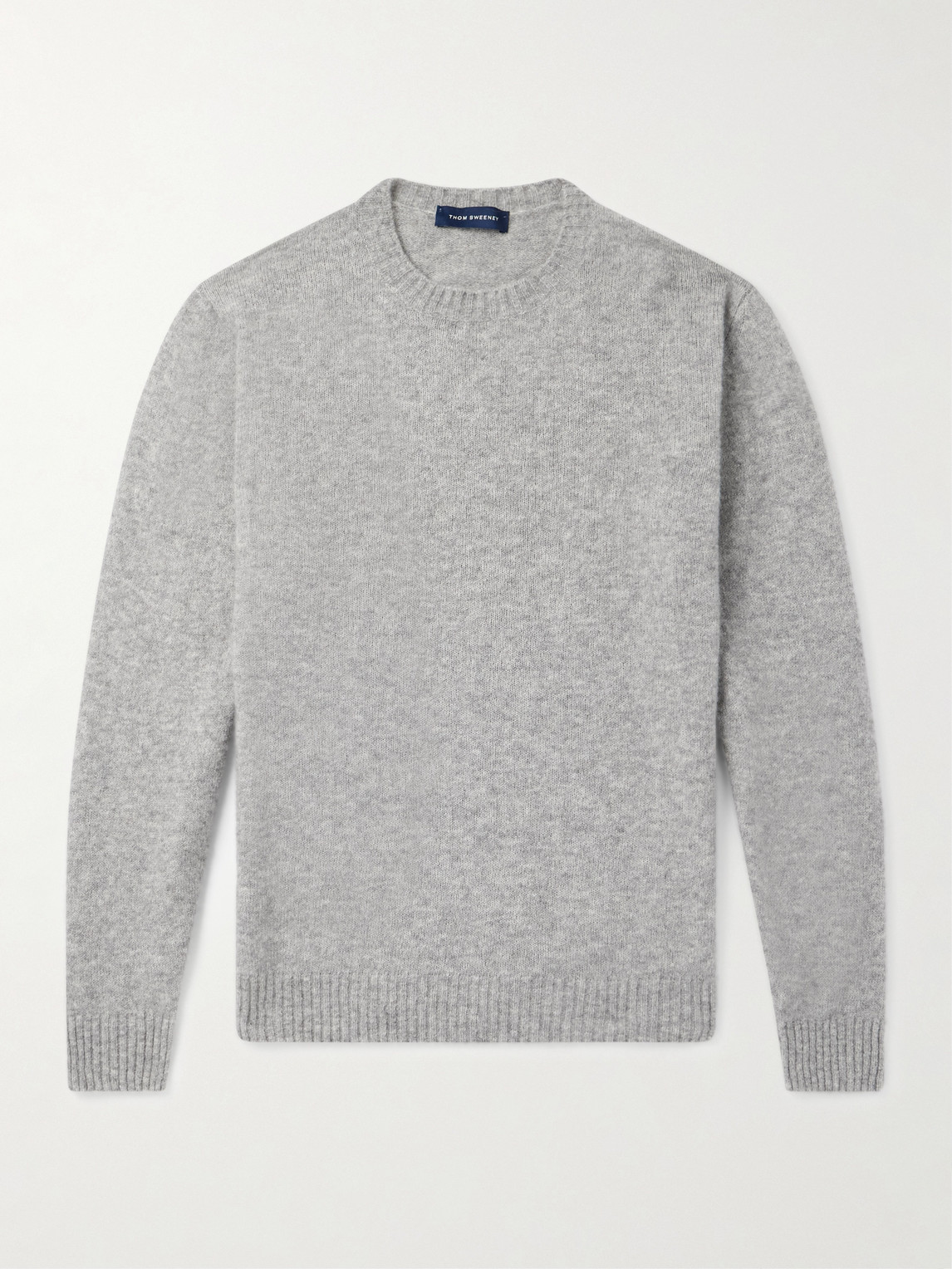 Thom Sweeney Brushed Cashmere-blend Sweater In Gray