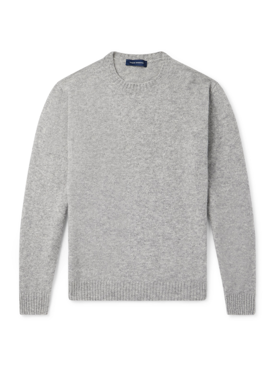 Thom Sweeney Brushed Cashmere-blend Sweater In Gray