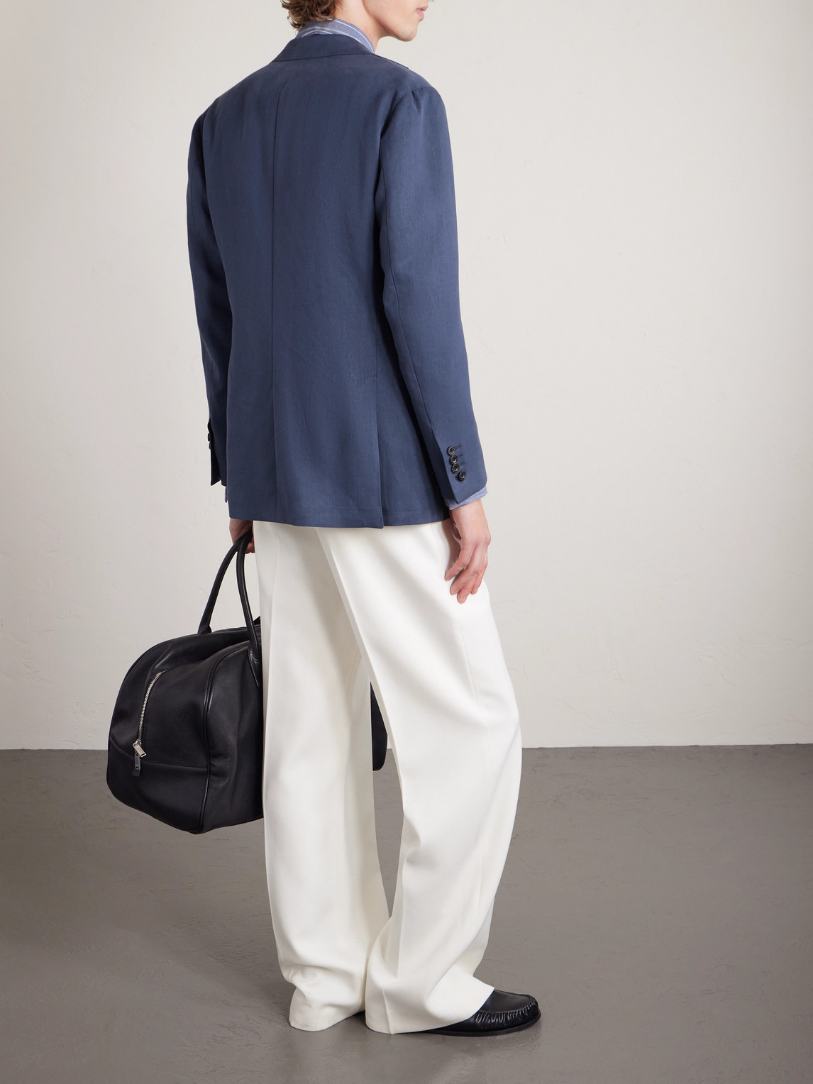 Thom Sweeney Linen Suit In Blue