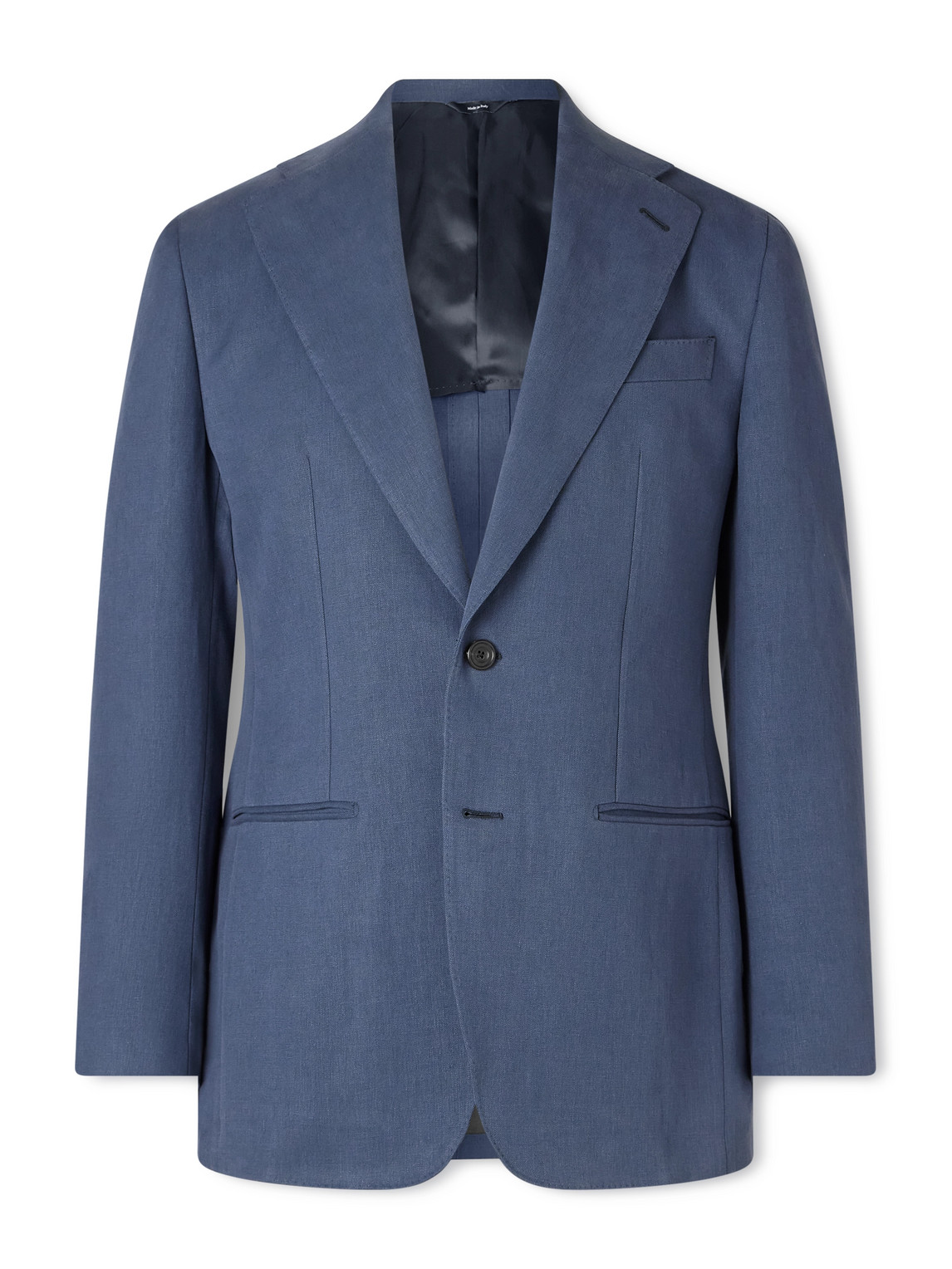 Thom Sweeney Linen Suit In Blue
