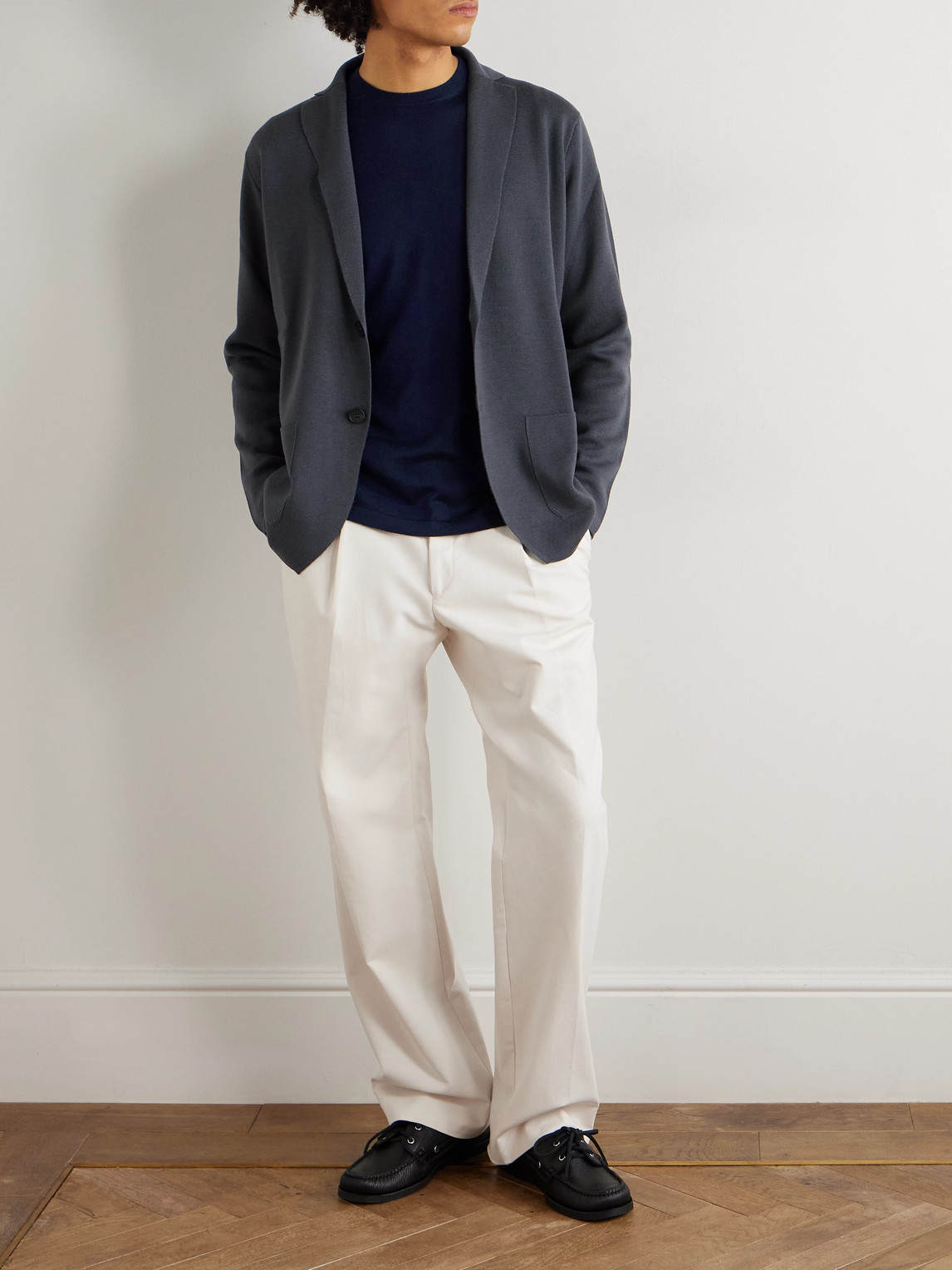 Thom Sweeney Cashmere And Silk-blend Sweater In Blue