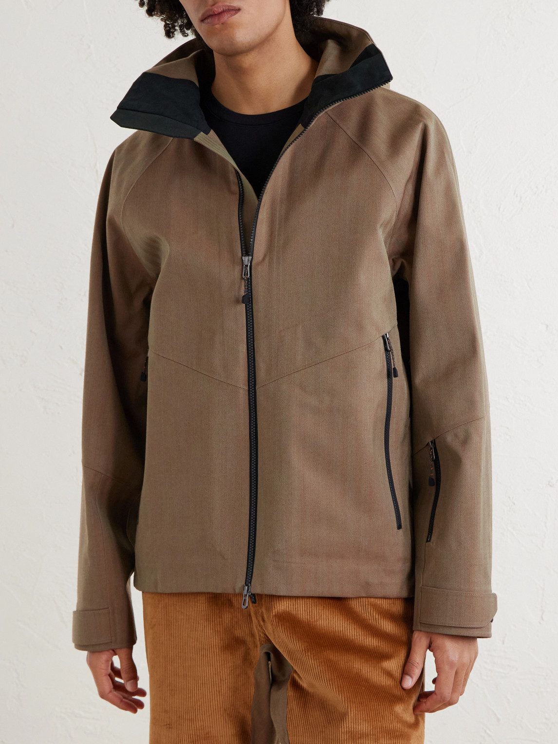  Sease - Intrepid Herringbone Virgin Wool Hooded Ski Jacket - Men - Brown - S 