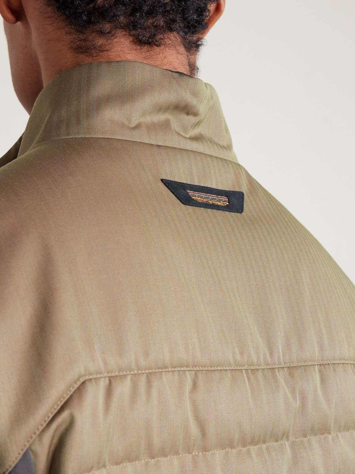 Sease Intrepid Shell-trimmed Quilted Herringbone Virgin Wool Down Gilet In Brown