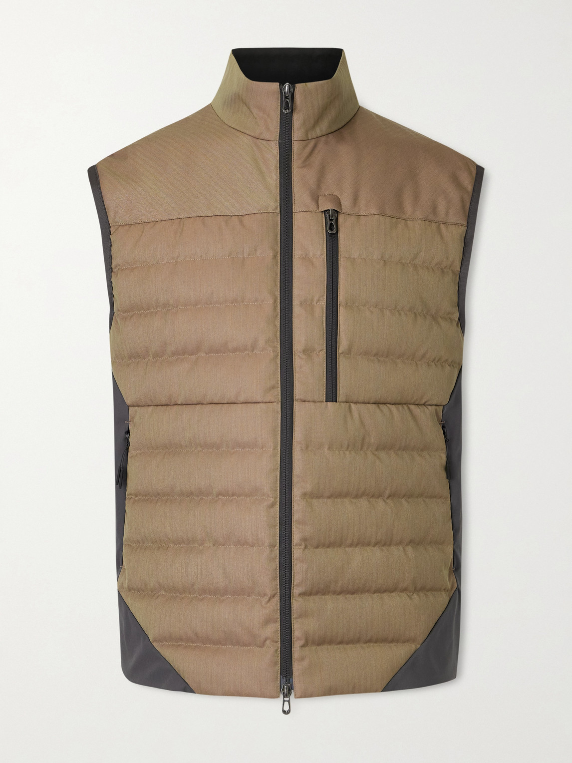 Sease Intrepid hell-Trimmed Quilted Herringbone Virgin Wool Down Gilet - Men
