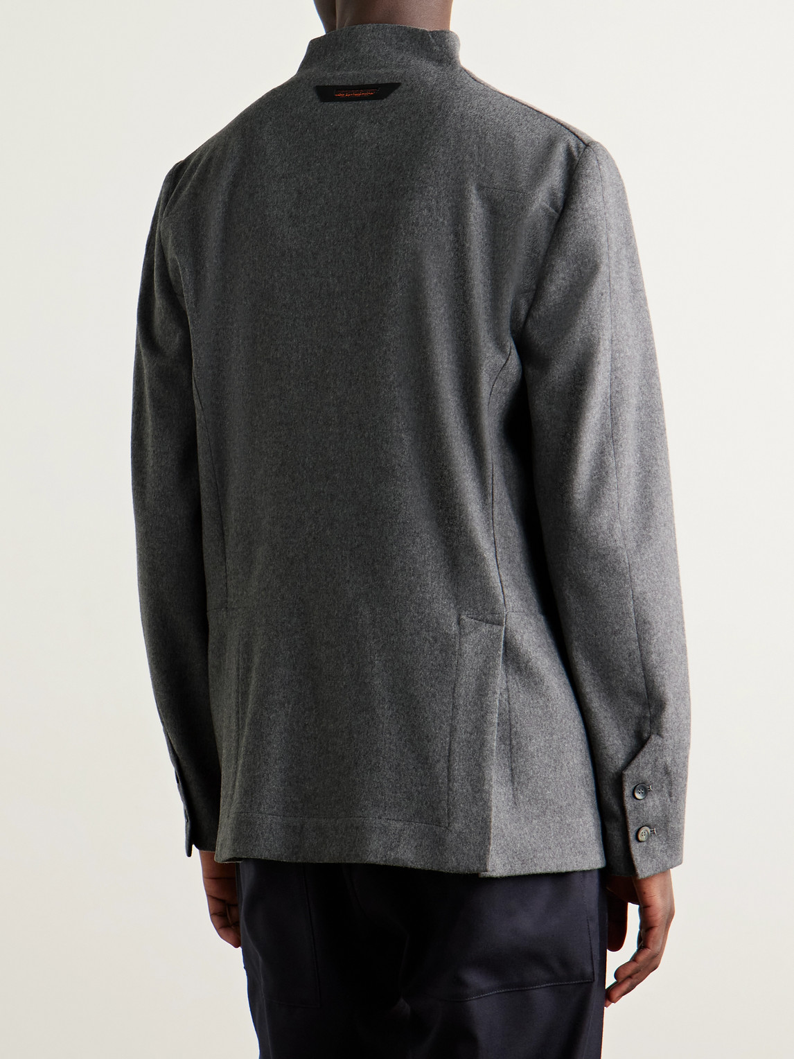 Sease Ellen 2.0 Unstructured Wish® Virgin Wool And Cashmere-blend Felt Blazer In Gray