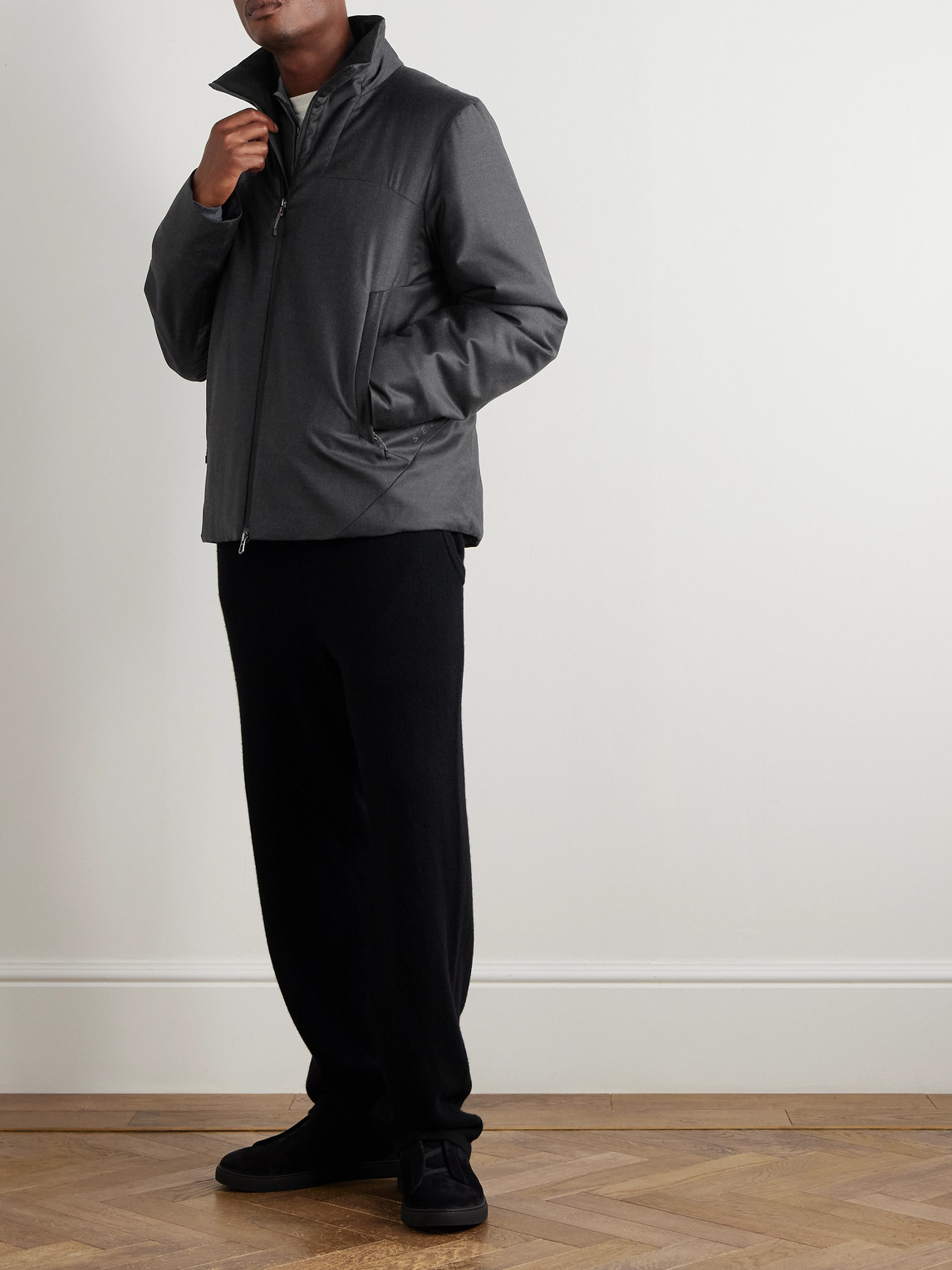 Sease Padded Virgin Wool And Silk-blend Flannel Jacket In Animal Print