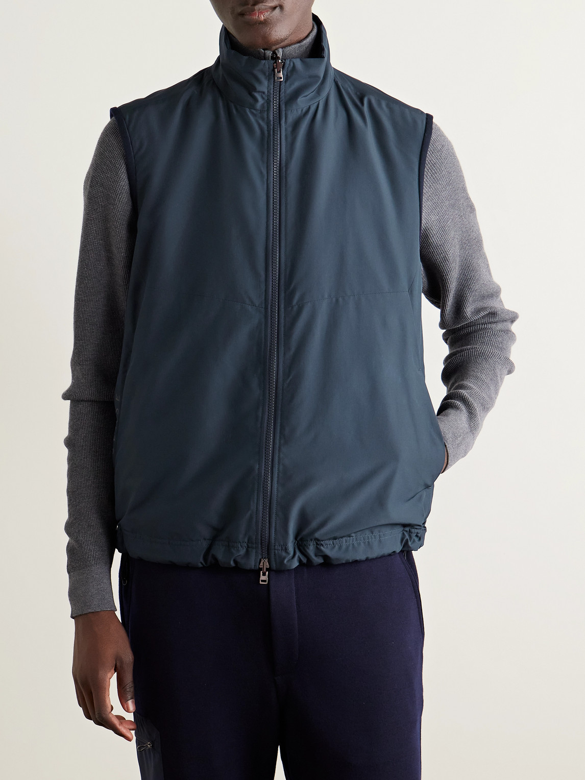 Sease Explorer Reversible Padded Virgin Wool-blend Jersey And Micro-ripstop Gilet In Blue