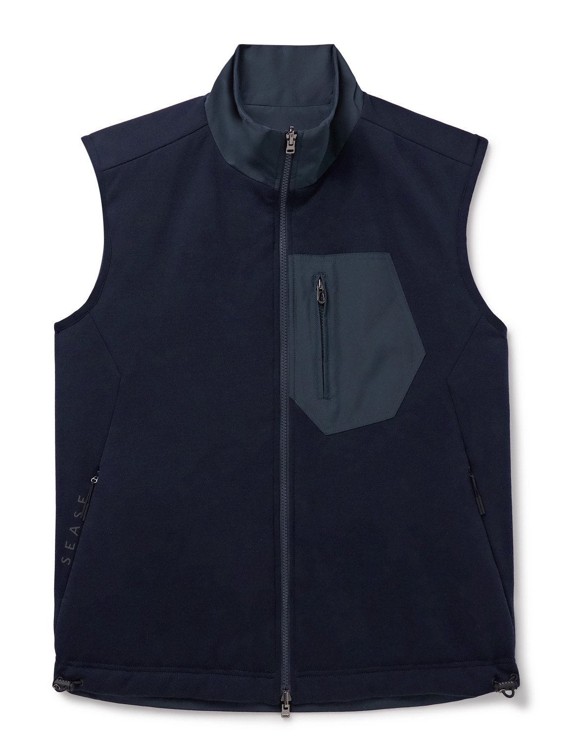 Sease Explorer Reversible Padded Virgin Wool-blend Jersey And Micro-ripstop Gilet In Blue