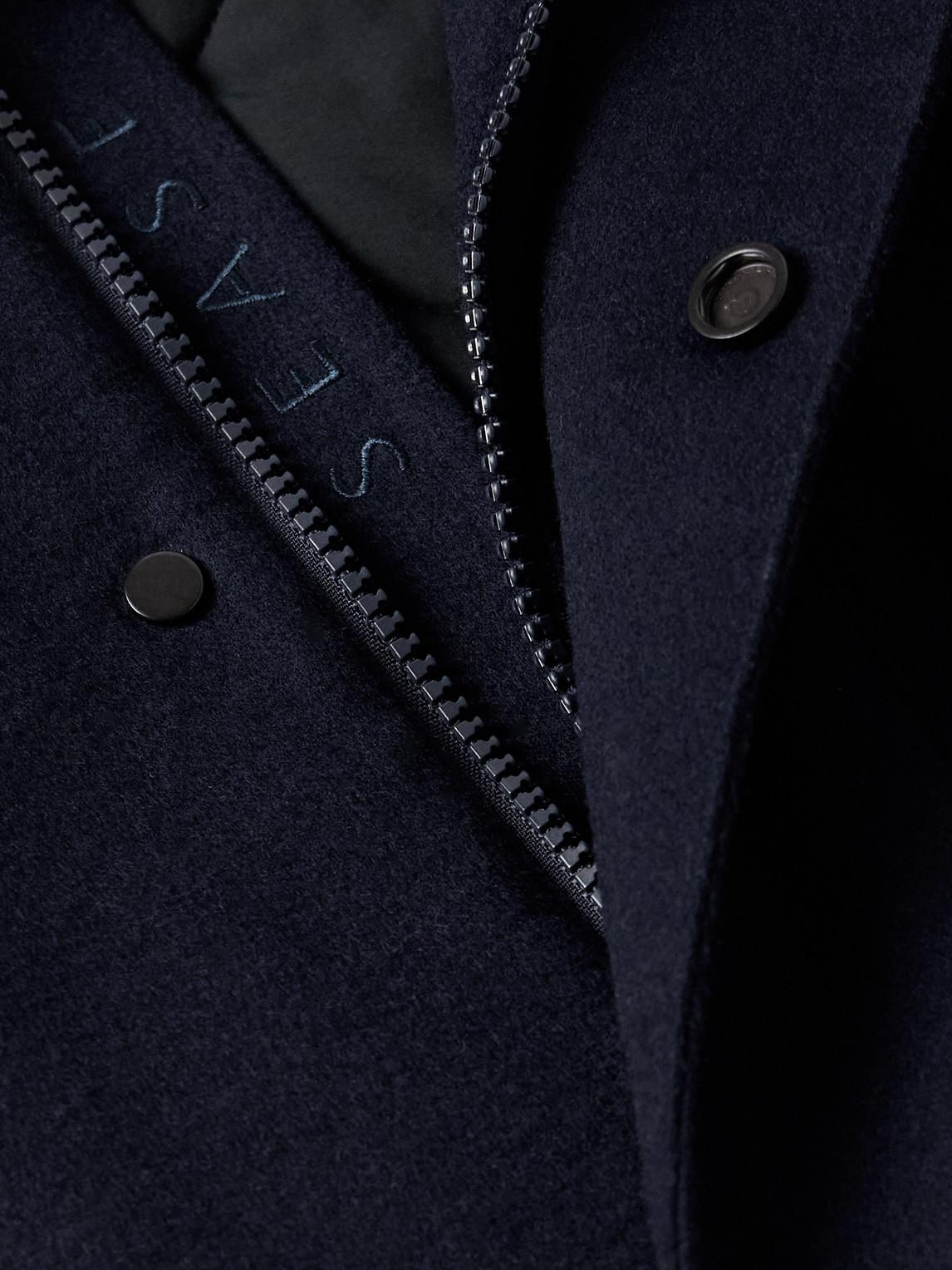 Sease Uptown Padded Cashmere Field Jacket In Blue