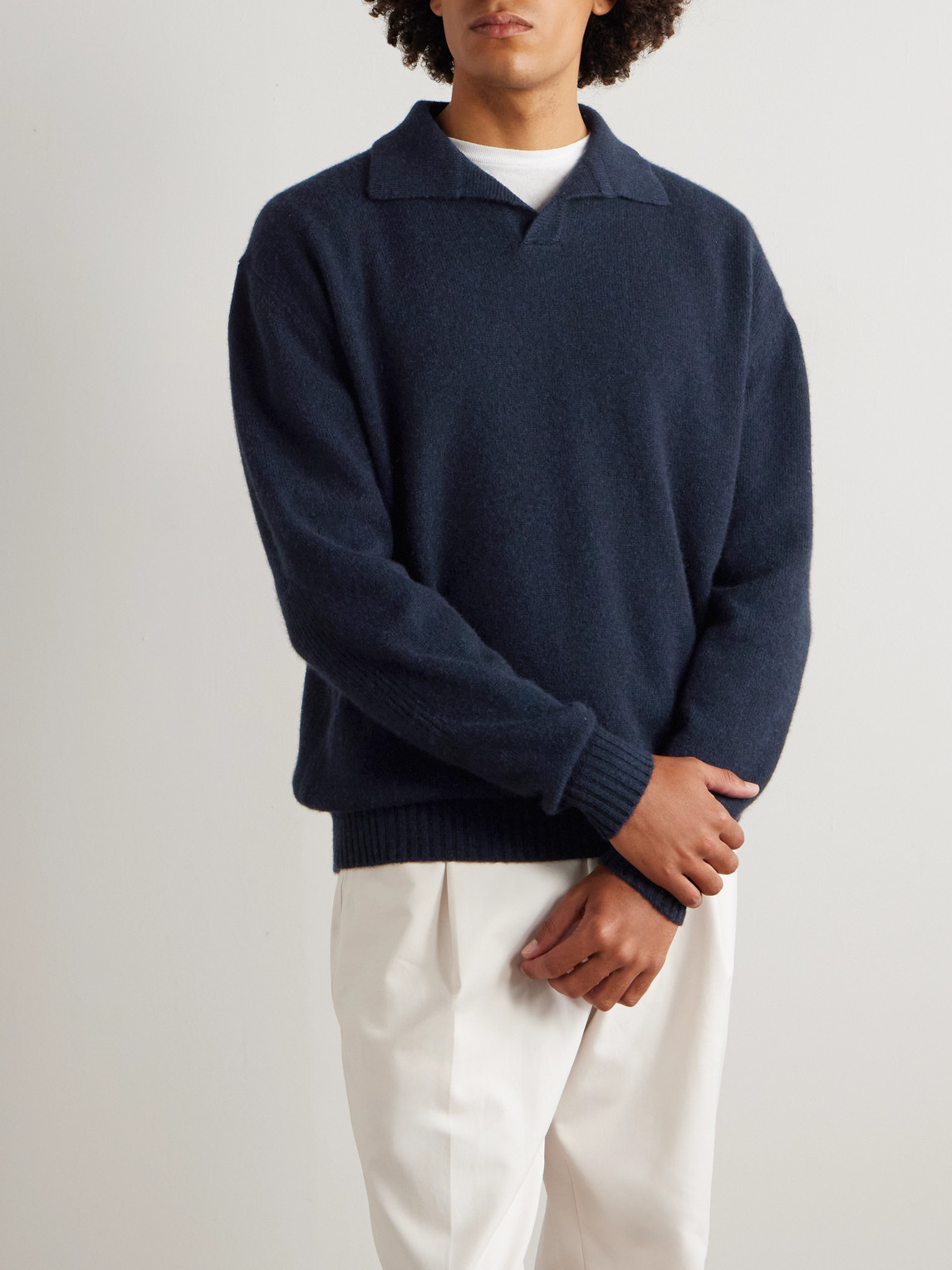Sease Cashmere Polo Sweater In Blue