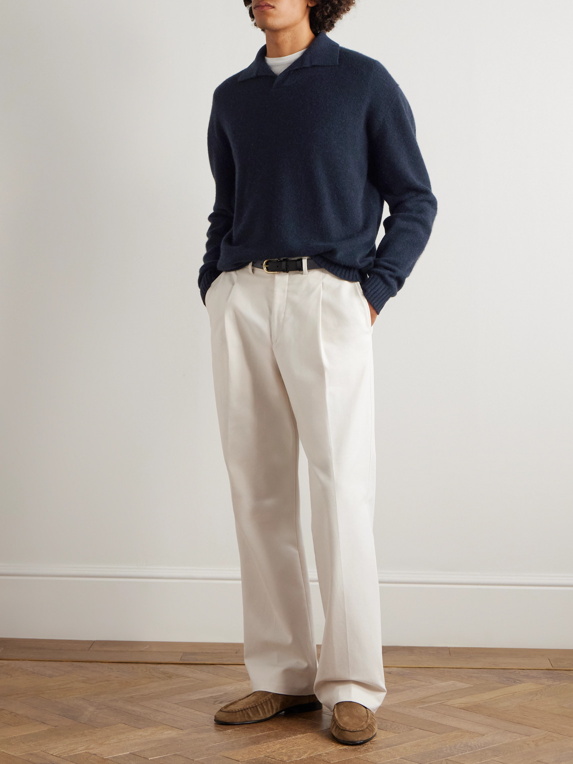 Sease Cashmere Polo Sweater In Blue