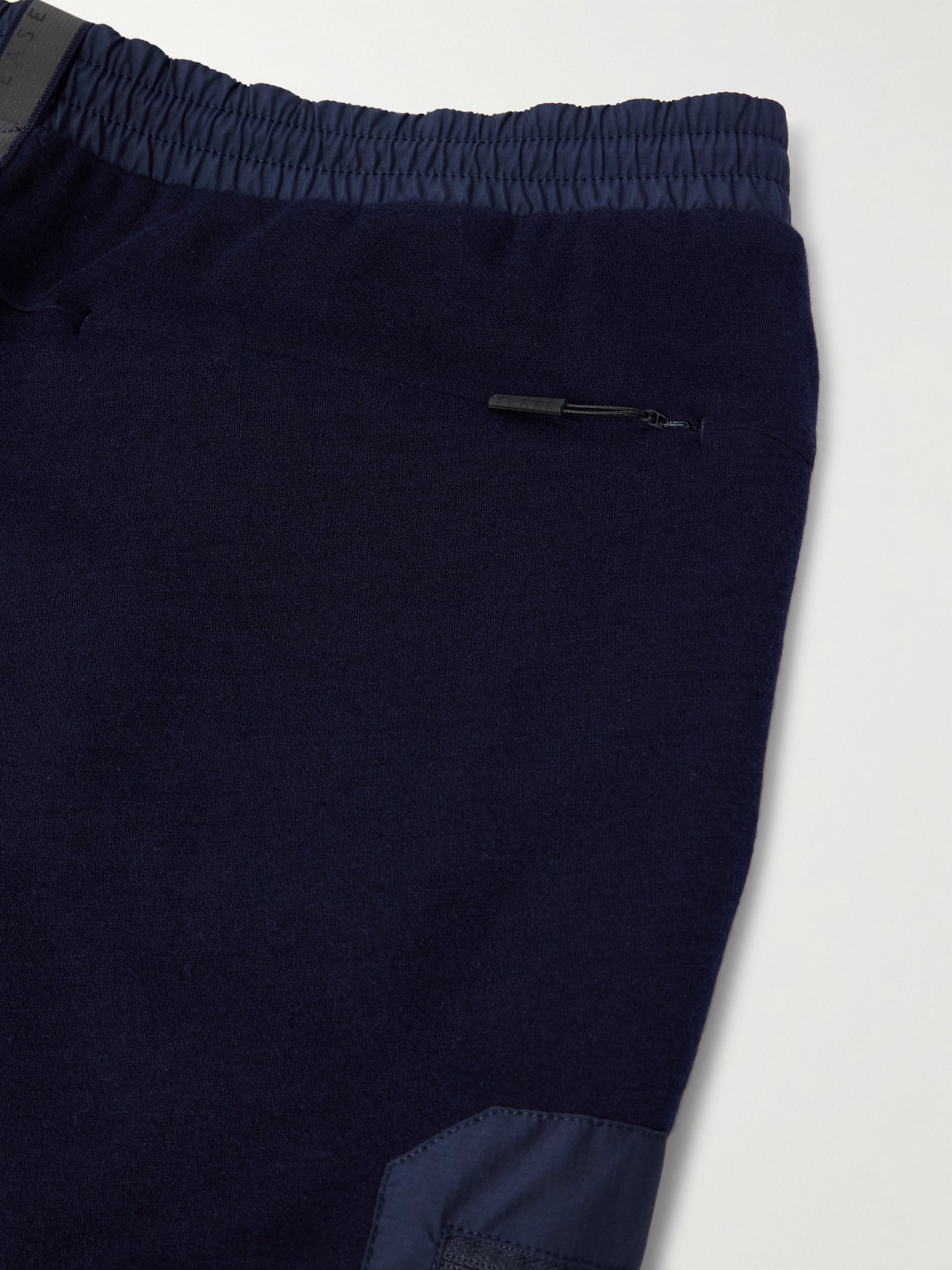 Sease Straight-leg Shell-trimmed Wool-blend Drawstring Trousers In Blue