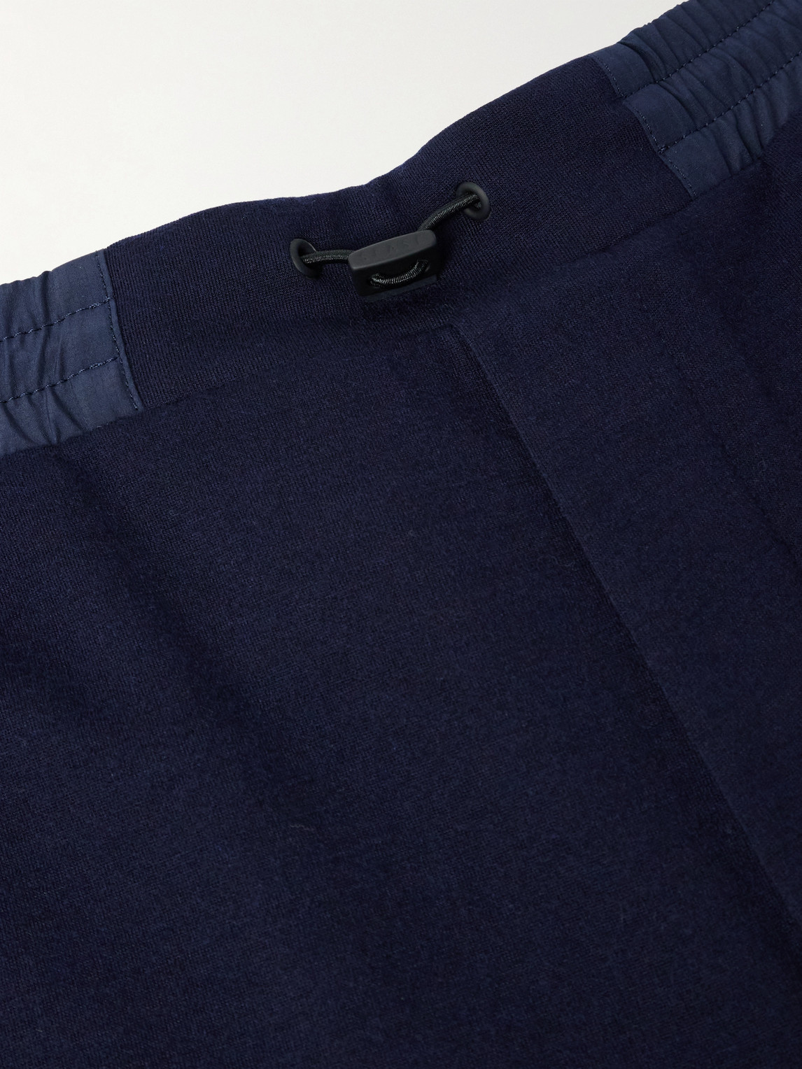 Sease Straight-leg Shell-trimmed Wool-blend Drawstring Trousers In Blue