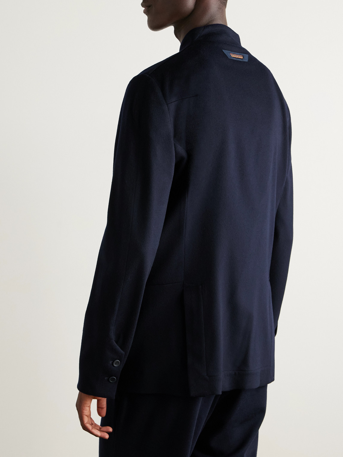 Sease Ellen 2.0 Unstructured Wish® Virgin Wool And Cashmere-blend Felt Blazer In Blue