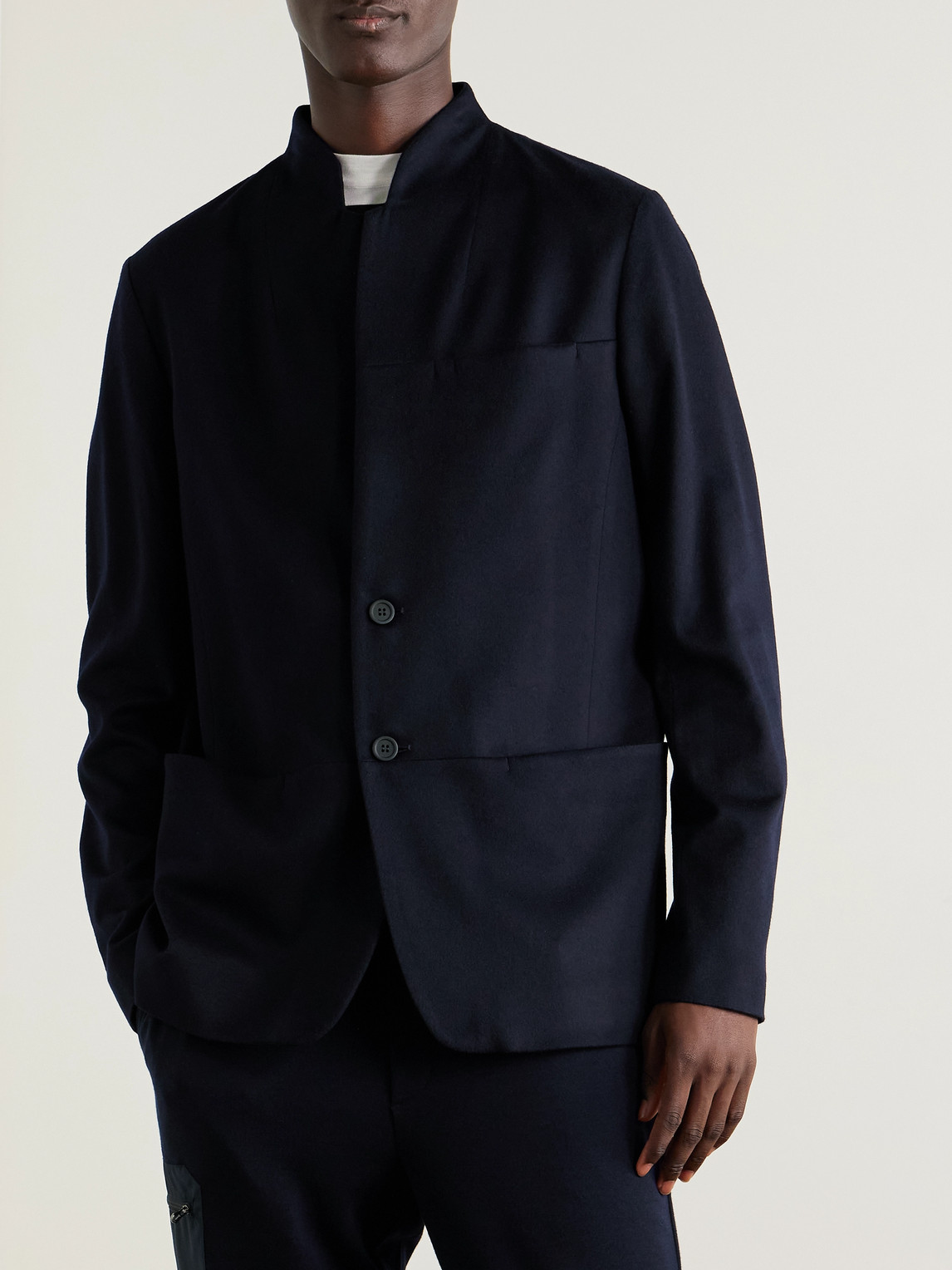 Sease Ellen 2.0 Unstructured Wish® Virgin Wool And Cashmere-blend Felt Blazer In Blue