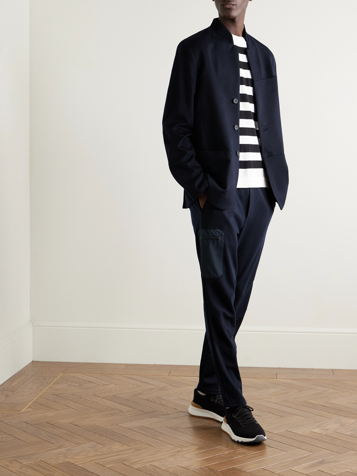 Sease Ellen 2.0 Unstructured Wish® Virgin Wool And Cashmere-blend Felt Blazer In Blue