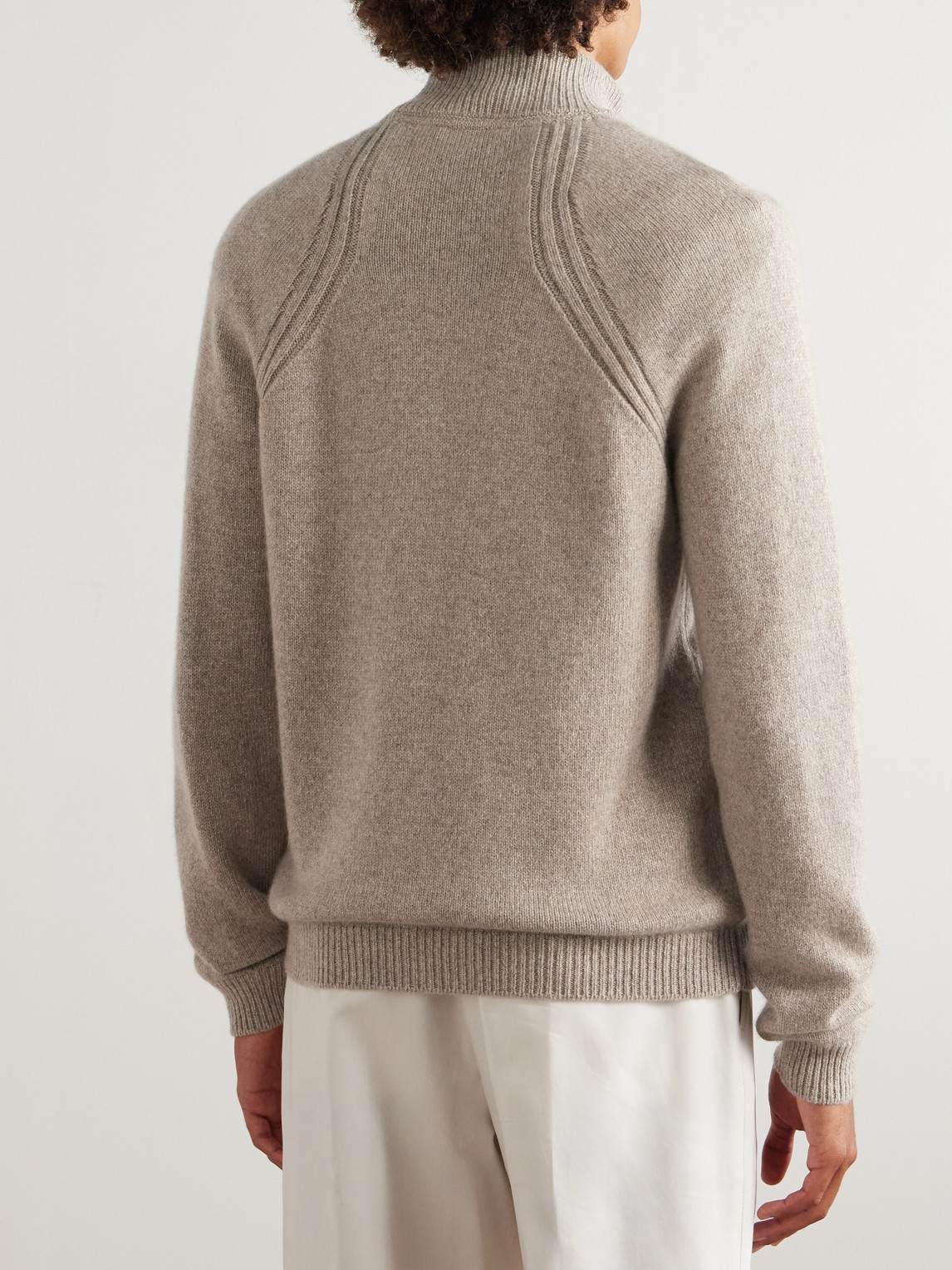 Sease Cashmere Half-zip Sweater In Neutral