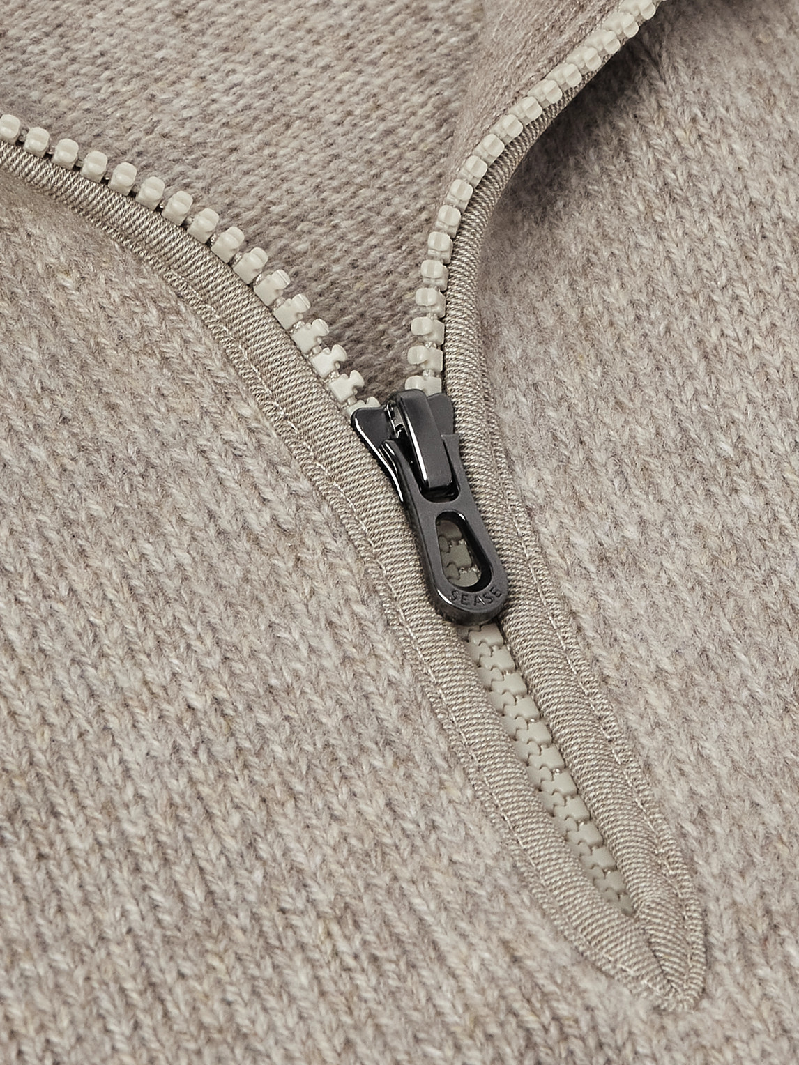 Sease Cashmere Half-zip Sweater In Neutral