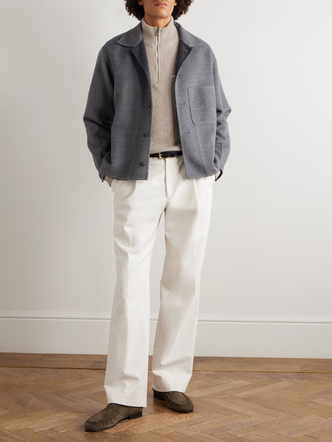 Sease Cashmere Half-zip Sweater In Neutral