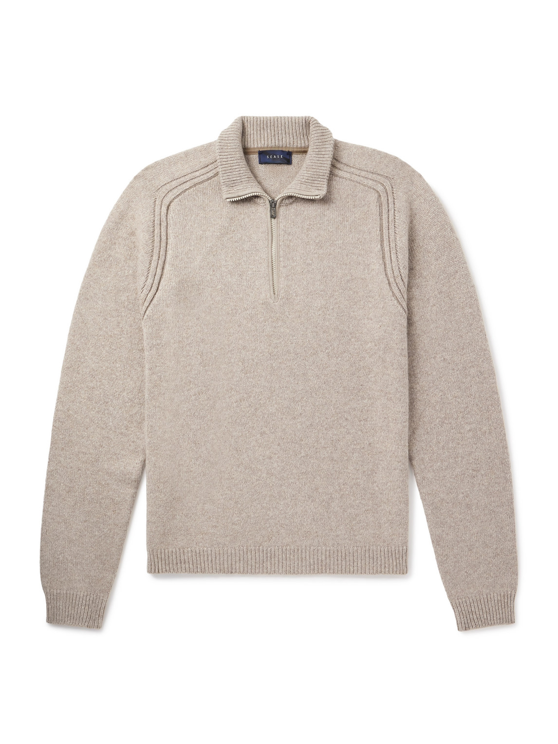 Sease Cashmere Half-zip Sweater In Neutral