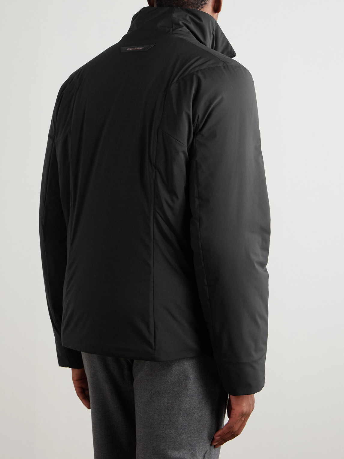 Sease Padded Virgin Wool And Silk-blend Flannel Jacket In Black