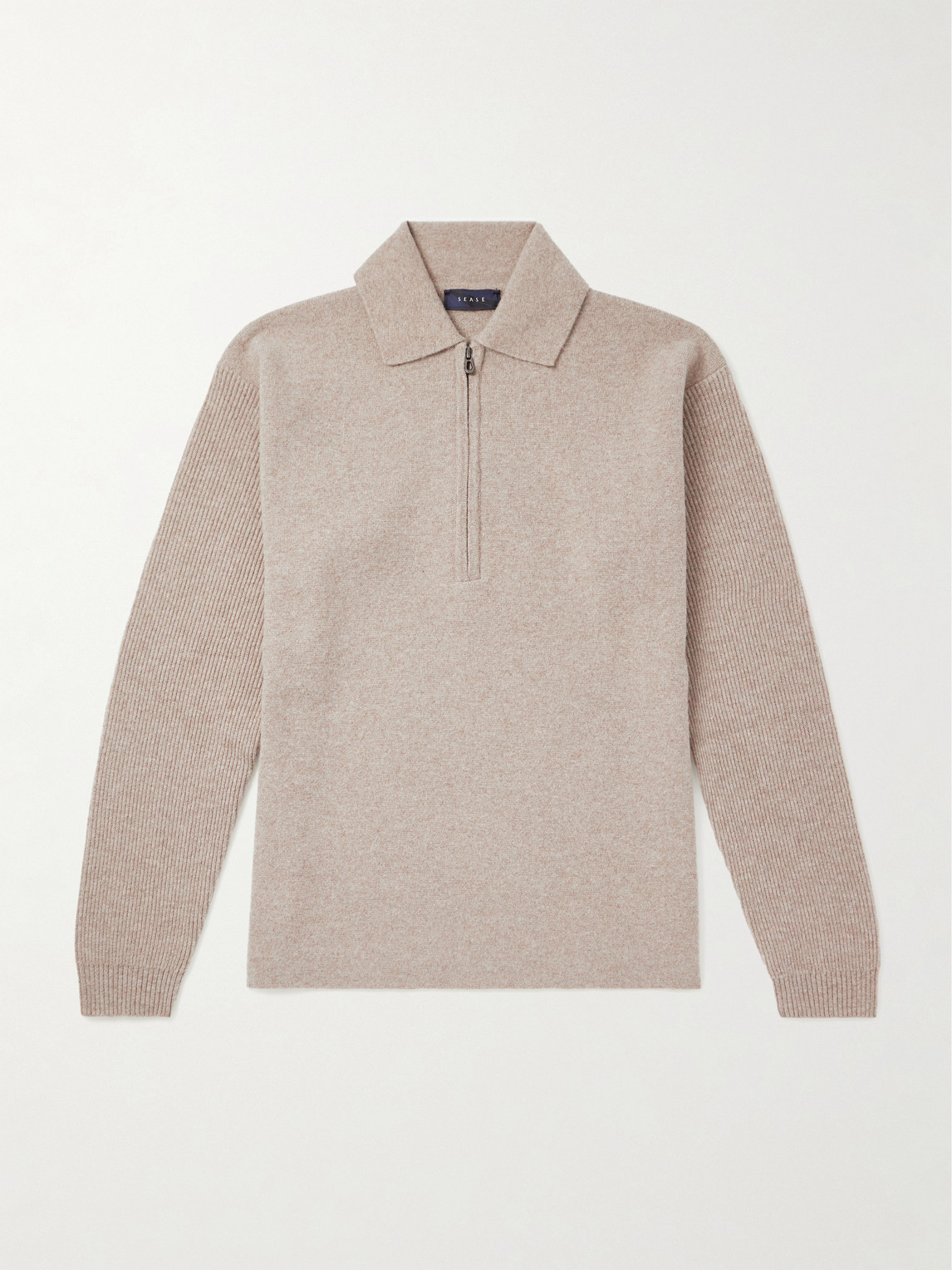 Sease Virgin Wool and Cashmere-Blend Half-Zip weater - Men