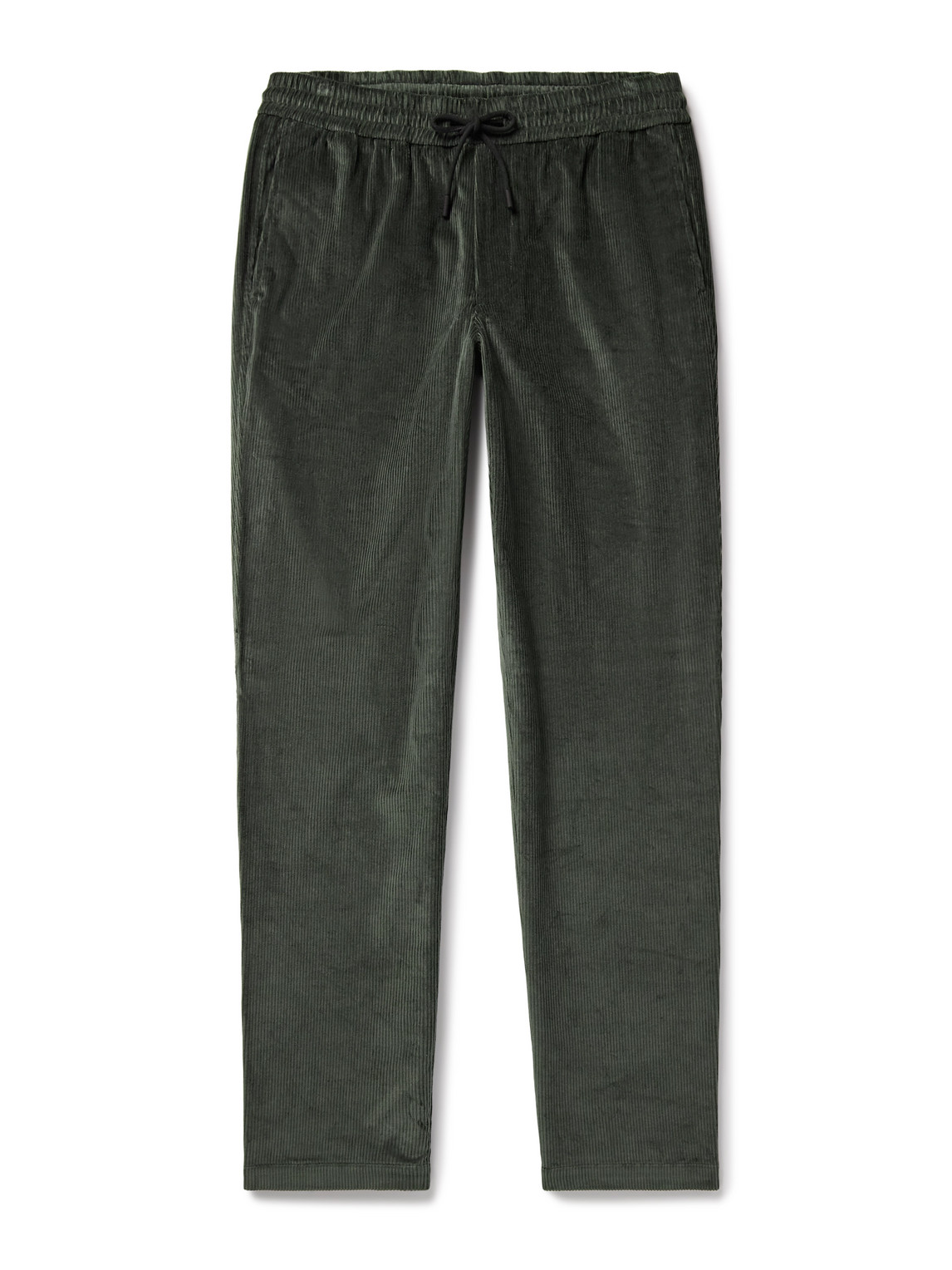 Sease Mindset Slim-fit Cotton-blend Corduroy Drawstring Trousers In Green