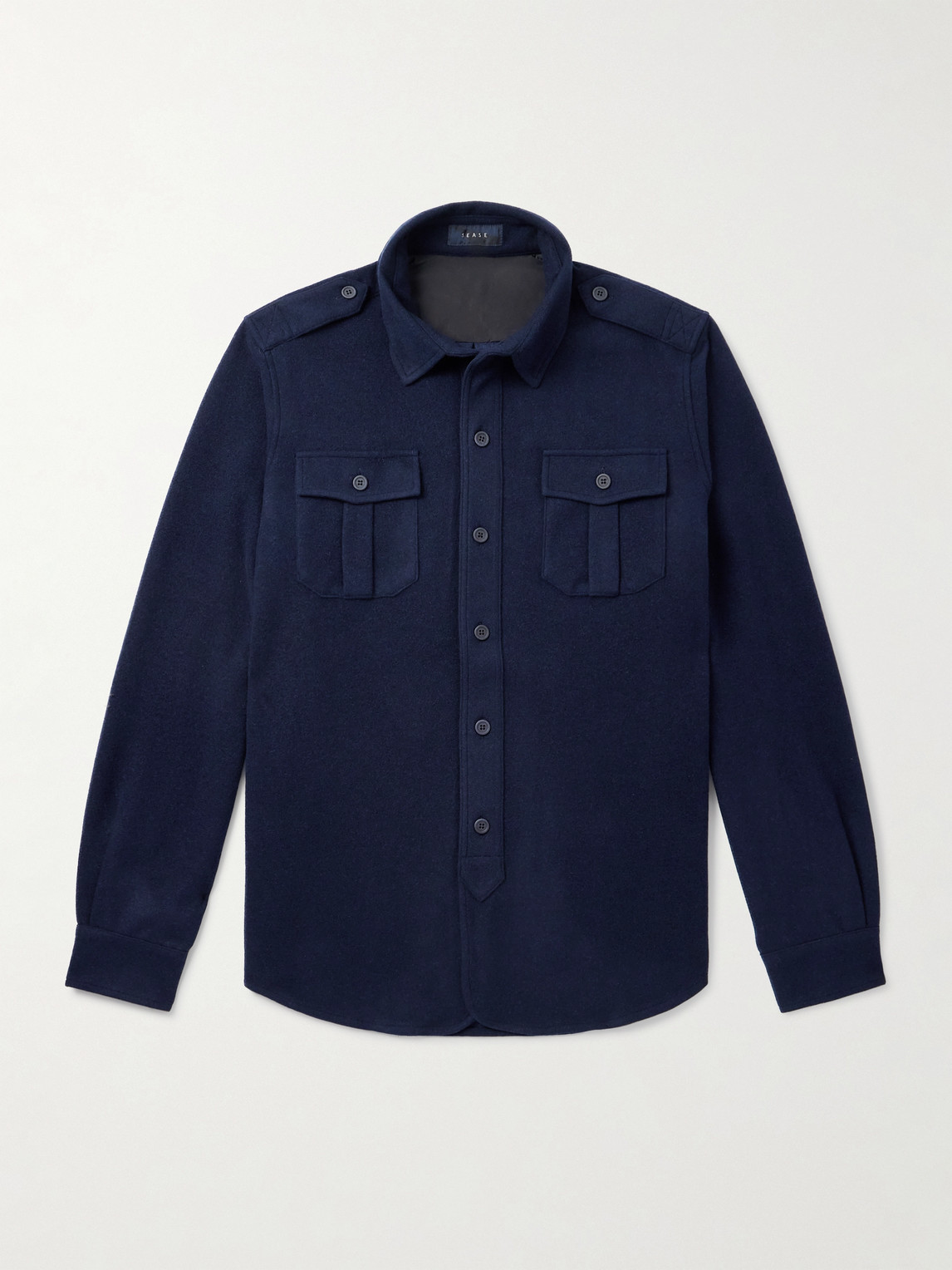 Sease Wool-blend Shirt In Blue
