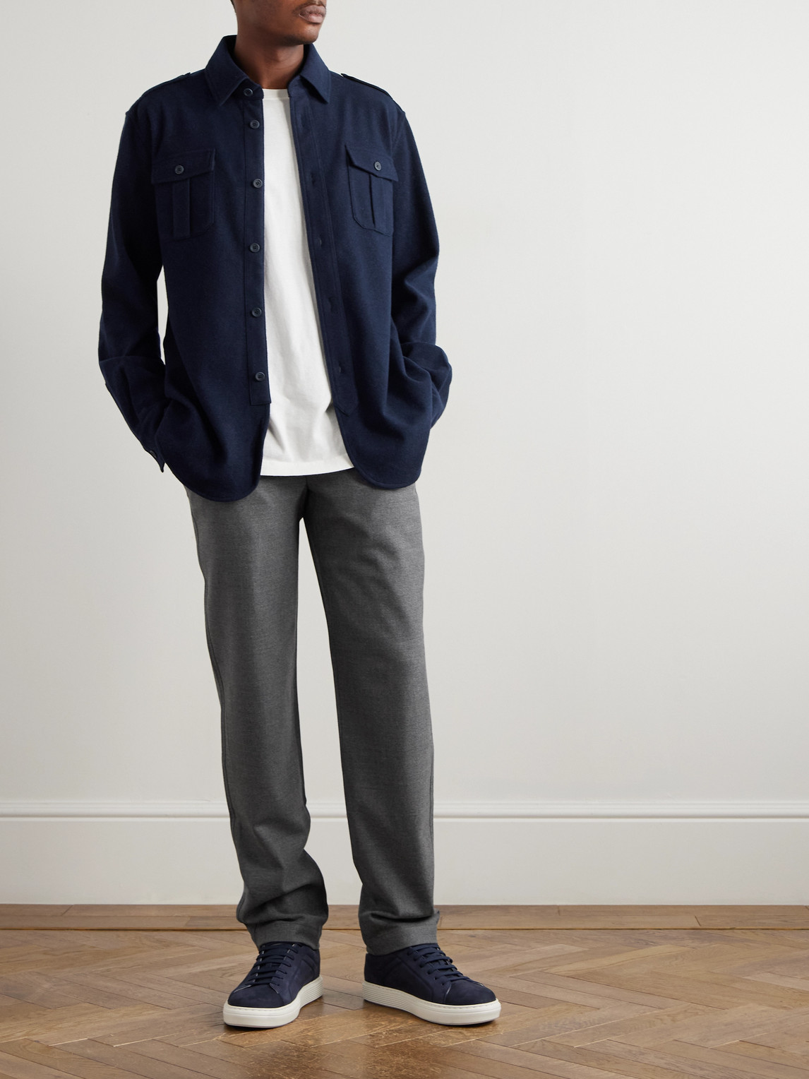 Sease Wool-blend Shirt In Blue