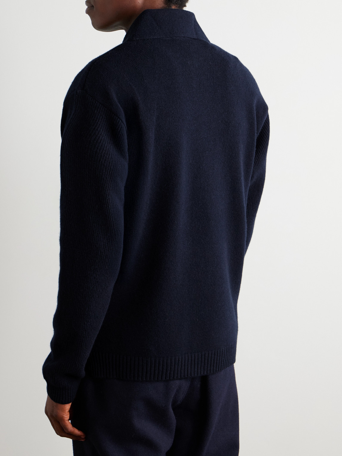 Virgin Wool And Cashmere-Blend Half-Zip Sweater