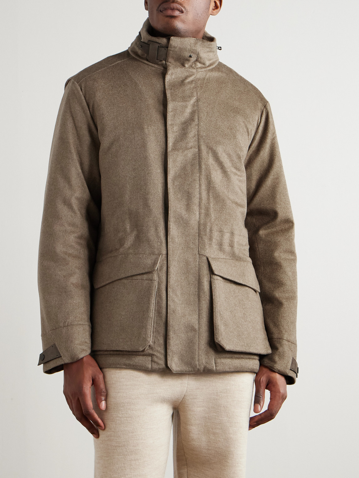  Sease - Uptown Padded Hooded Cashmere Jacket - Men - Brown - Xl 