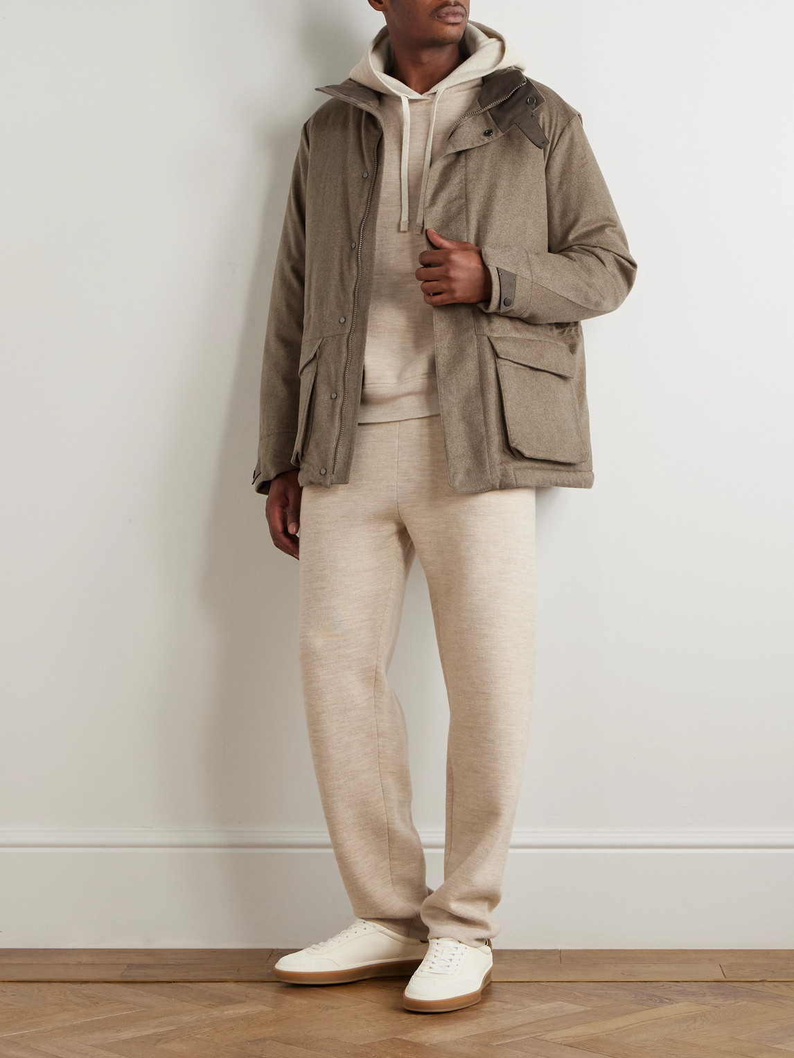 Uptown Padded Hooded Cashmere Jacket