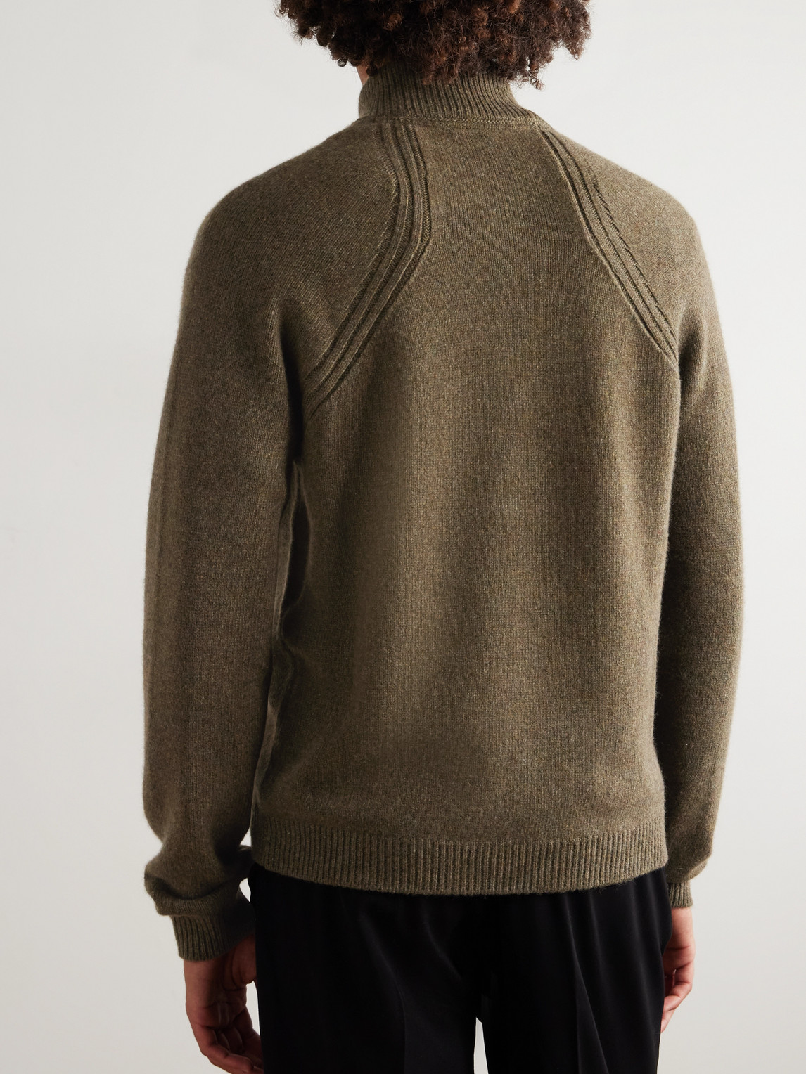 Sease Cashmere Half-zip Sweater In Green