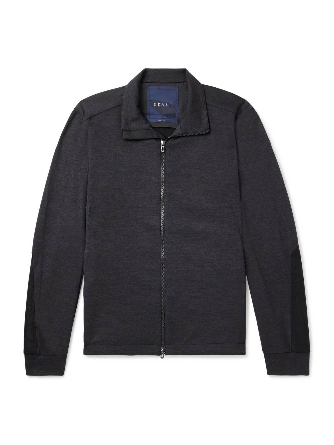 Sease Explorer Ripstop-trimmed Virgin Wool-blend Sweater In Black