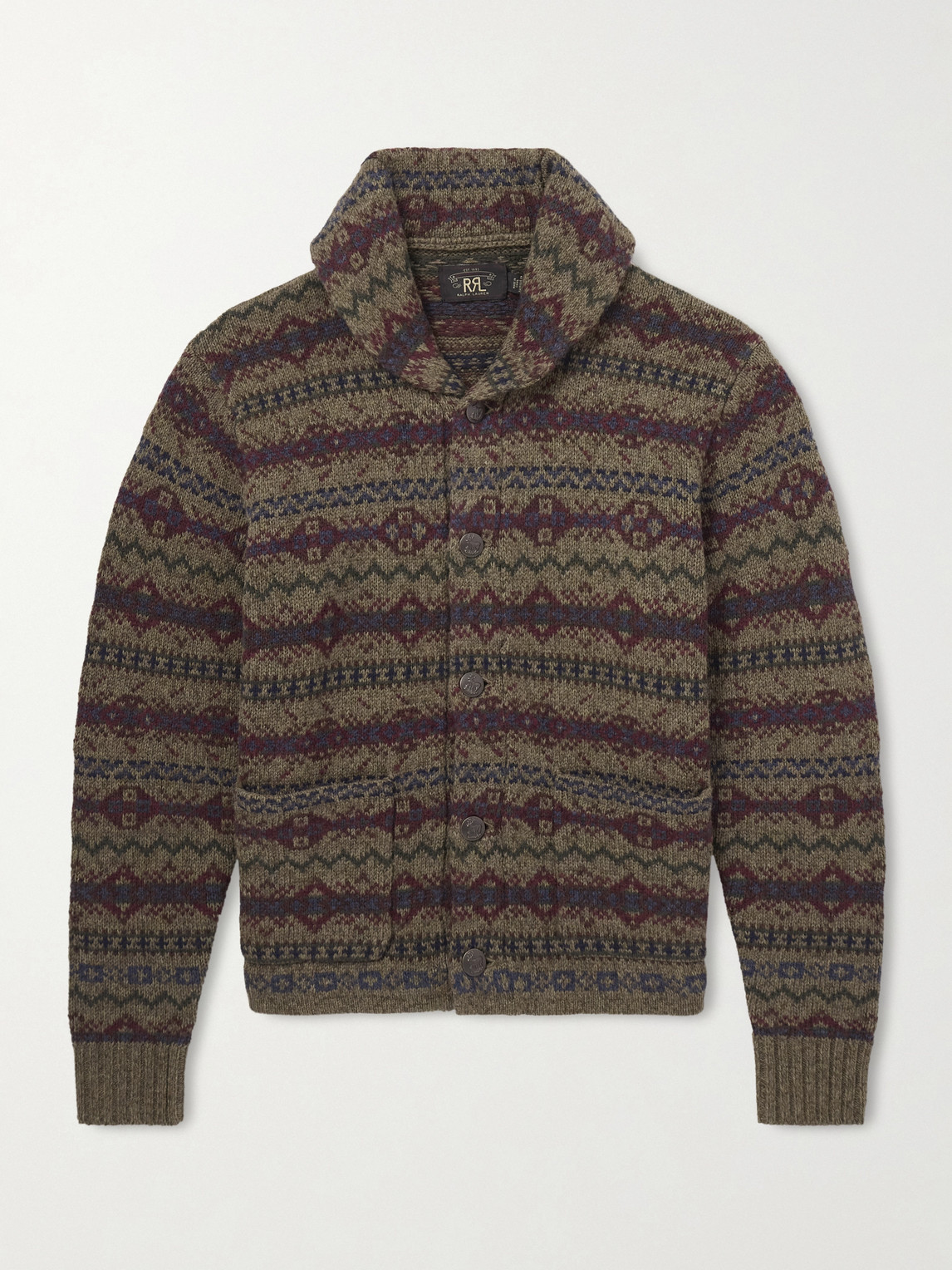 RRL hawl-Collar Fair Isle Wool Cardigan - Men