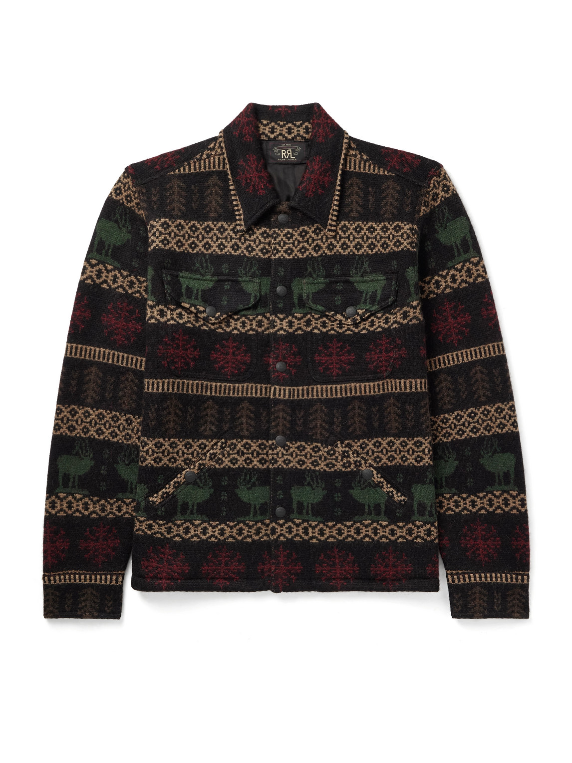 Rrl Fair Isle Alpaca And Wool-blend Jacquard Overshirt In Multi
