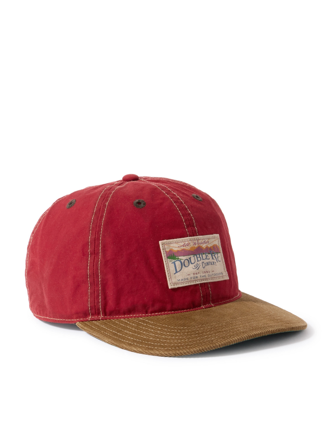 Rrl Sportsman Appliquéd Cotton-twill And Cotton-corduroy Baseball Cap In Red