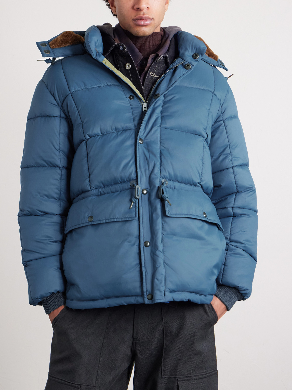  Rrl - Quilted Recycled-ripstop Hooded Jacket - Men - Blue - Xl 