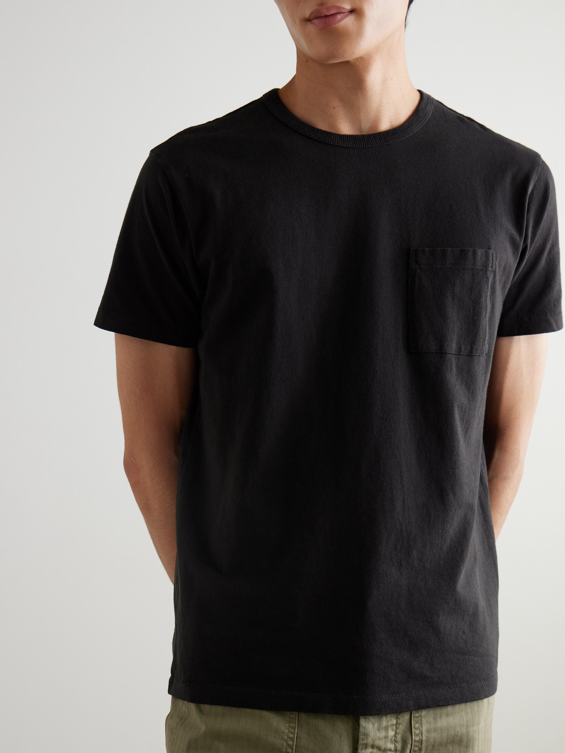 Rrl Two-pack Garment-dyed Cotton-jersey T-shirts In Black