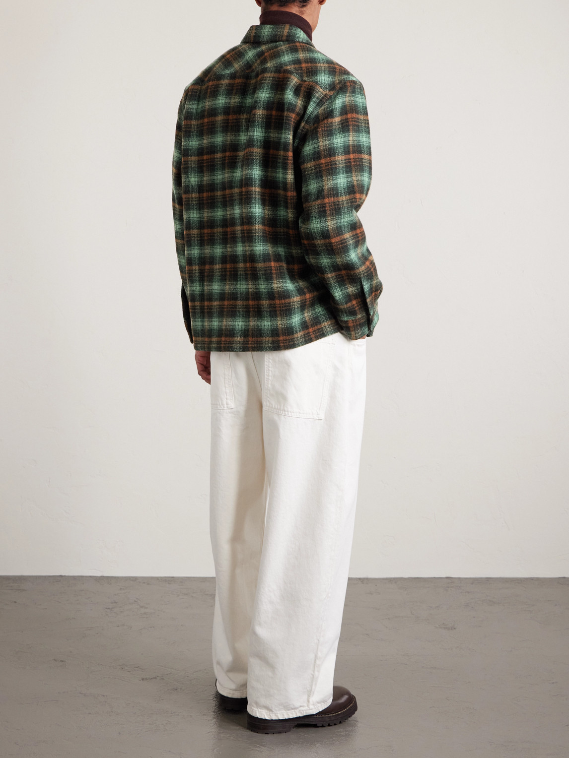 Rrl Checked Wool Overshirt In Multi