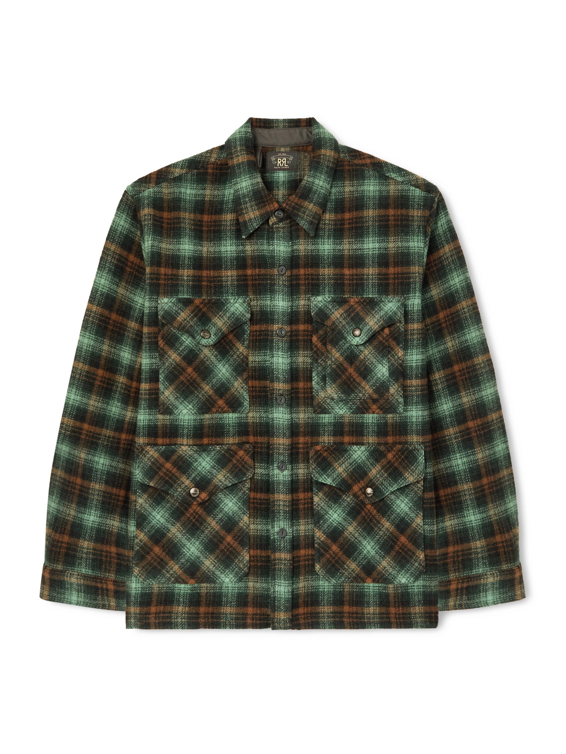 Rrl Checked Wool Overshirt In Multi