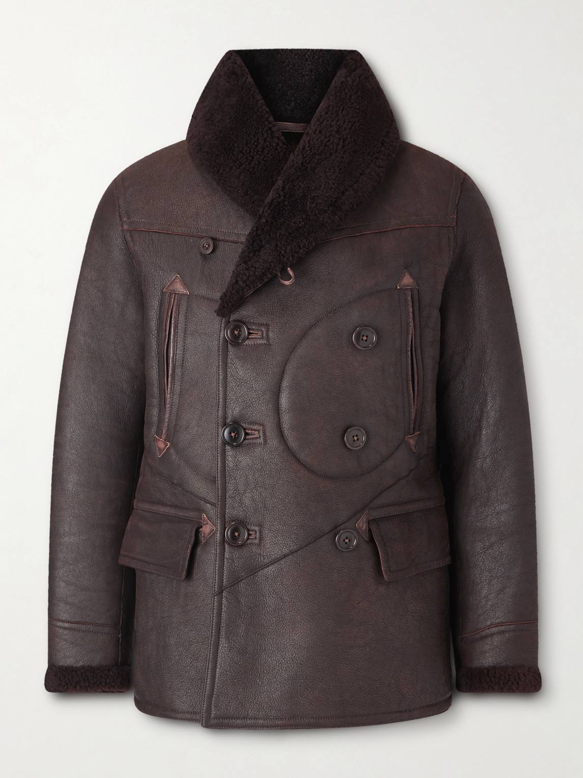 RRL – Slim-Fit Double-Breasted Shearling Coat