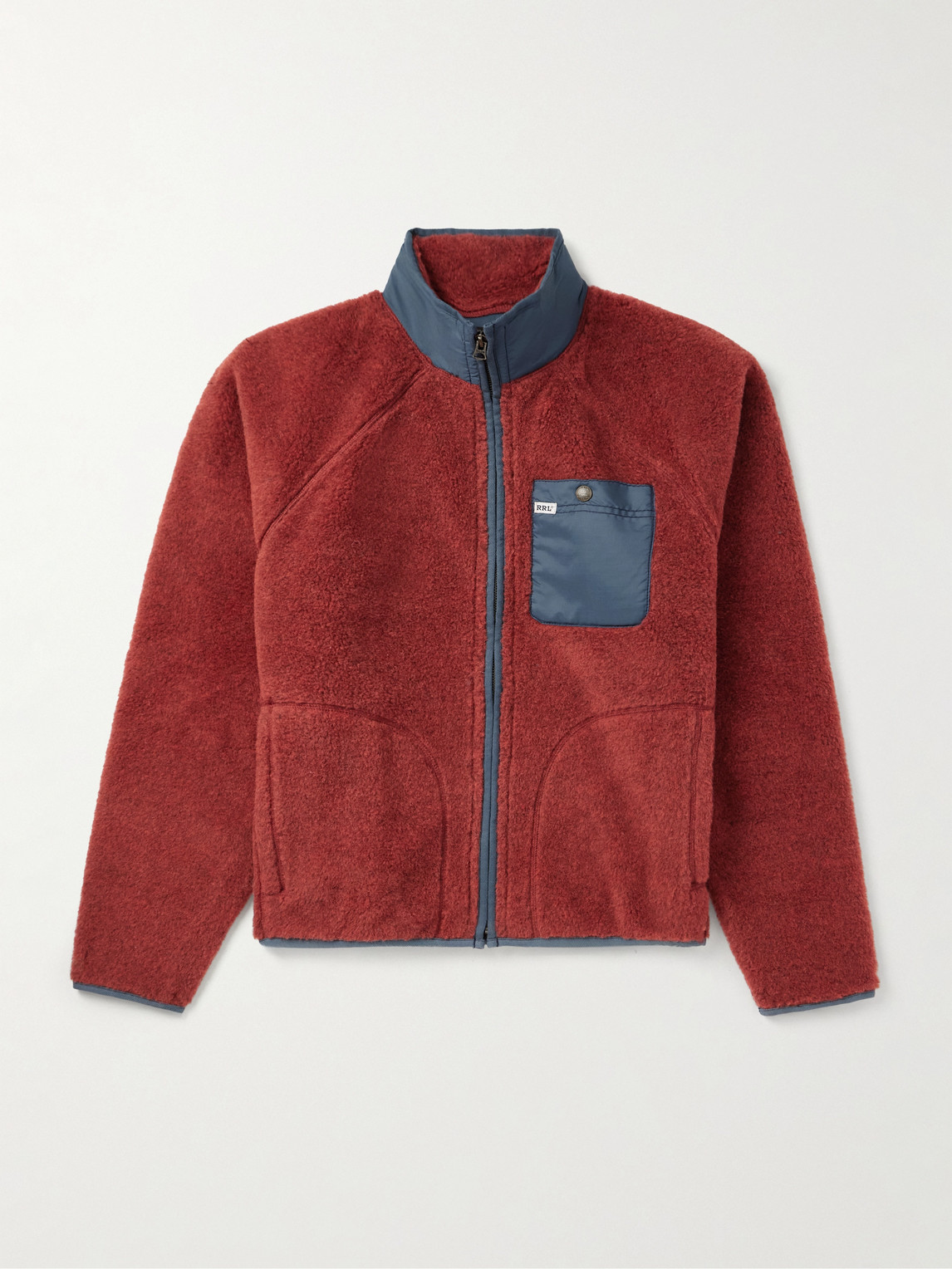 RRL Logo-Appliquéd Nylon Ripstop-Trimmed Wool-Blend Fleece Jacket - Men