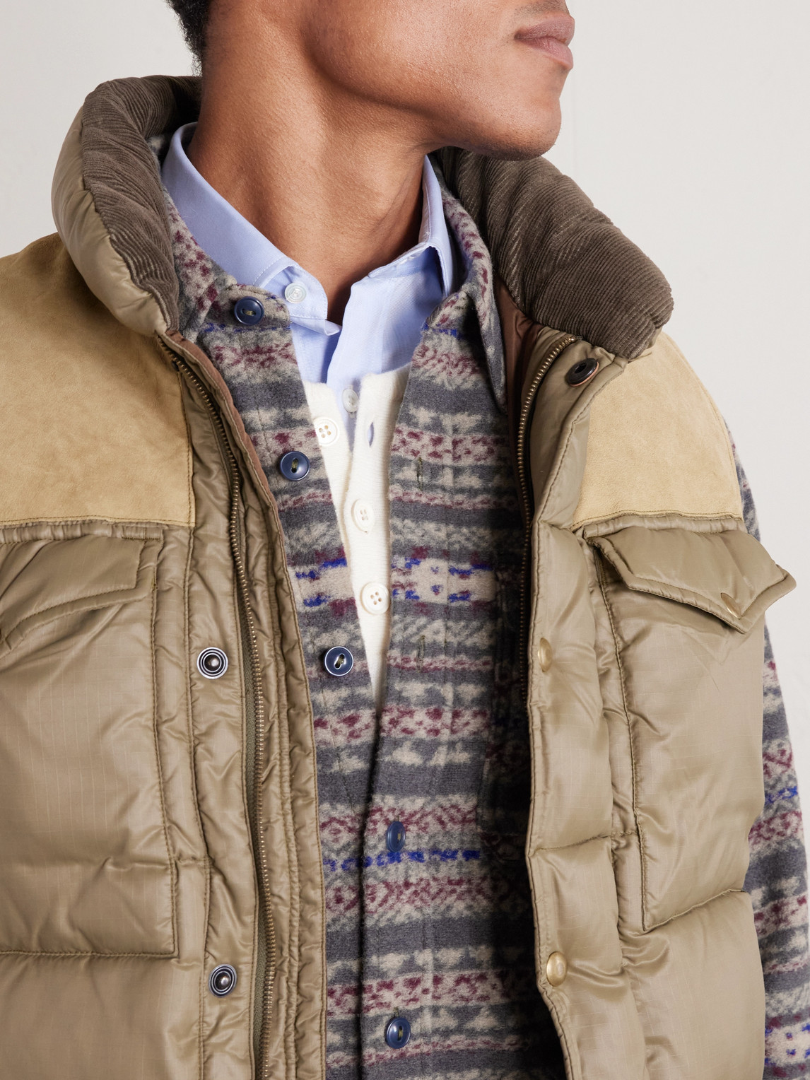 Rrl Wool-blend Overshirt In Multi