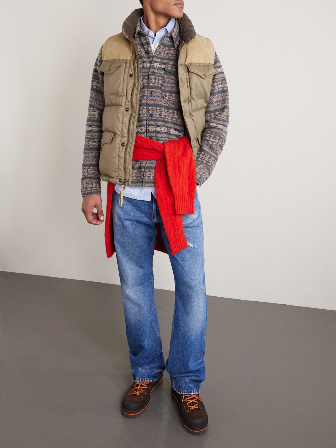 Rrl Wool-blend Overshirt In Multi