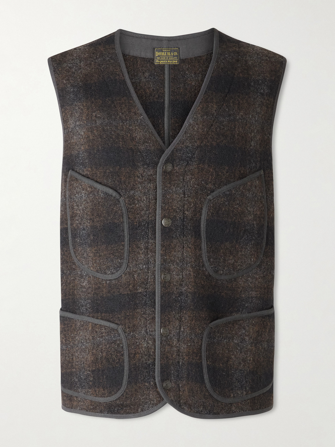 RRL Monroe Slim-Fit Checked Wool and Cotton-Blend Vest - Men