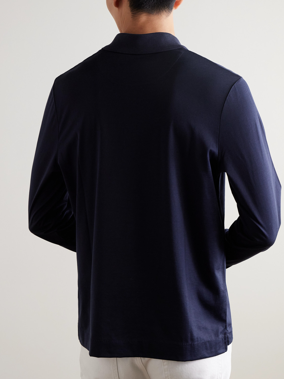 Mr P. - Silk And Cotton-Blend Polo Shirt