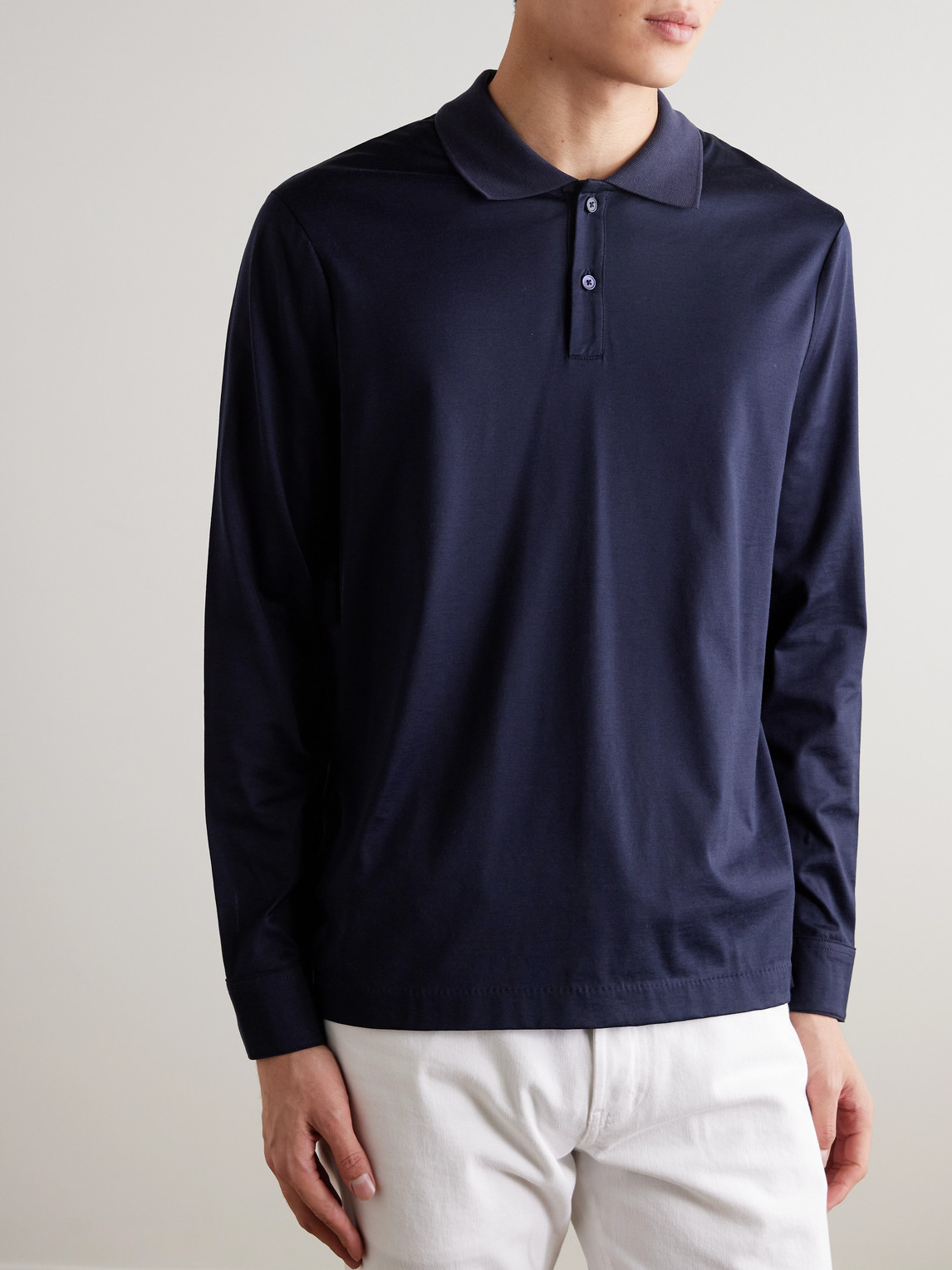 Mr P. - Silk And Cotton-Blend Polo Shirt